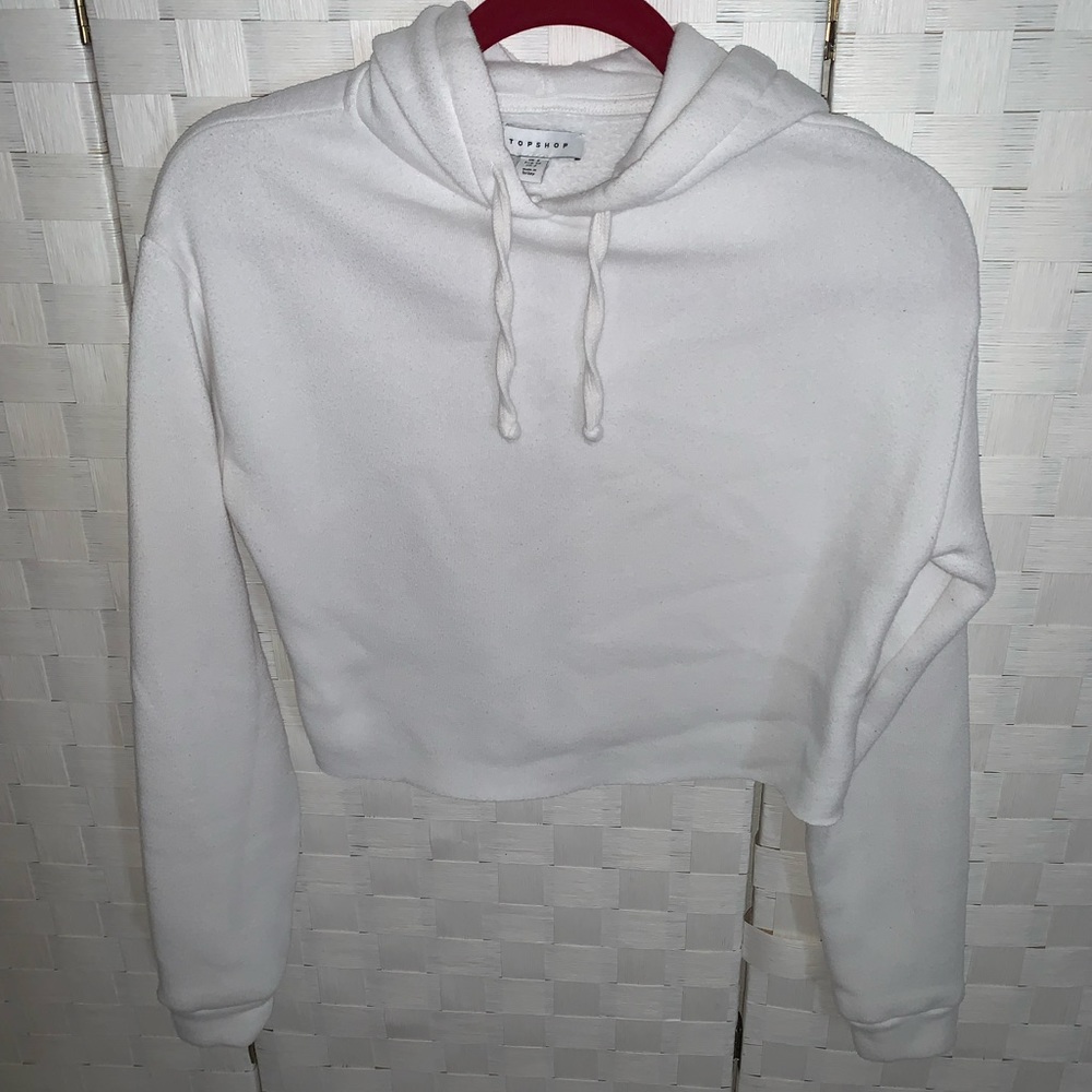 TOPSHOP White cropped Hoodie